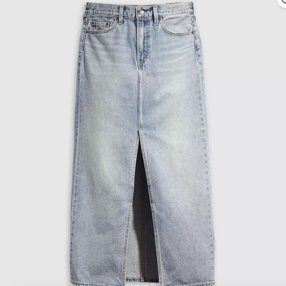 Levi's Big E Premium Denim Ankle Column Skirt NWT size 27